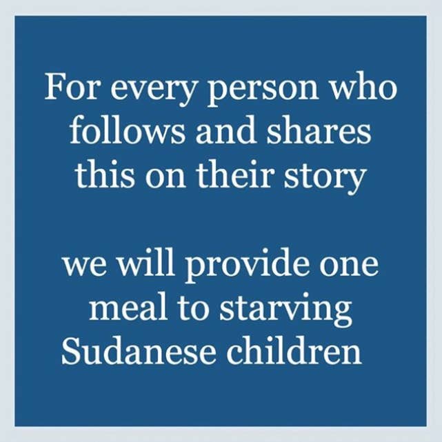 An Instagram Post That Promised To Give Food To Sudanese Children