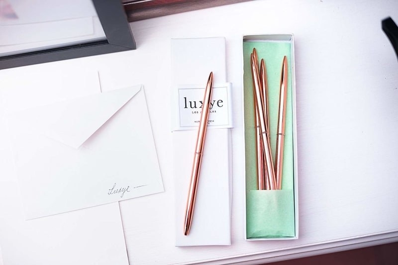the rose gold ball point pens