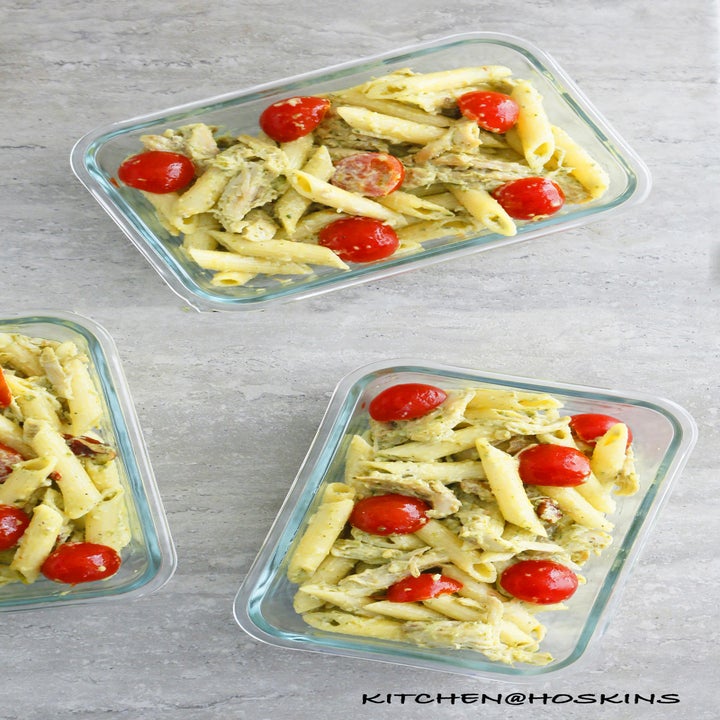 Servings of Creamy Pesto Pasta