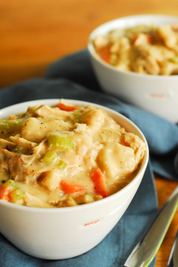 Easy Chicken and Dumplings in bowls