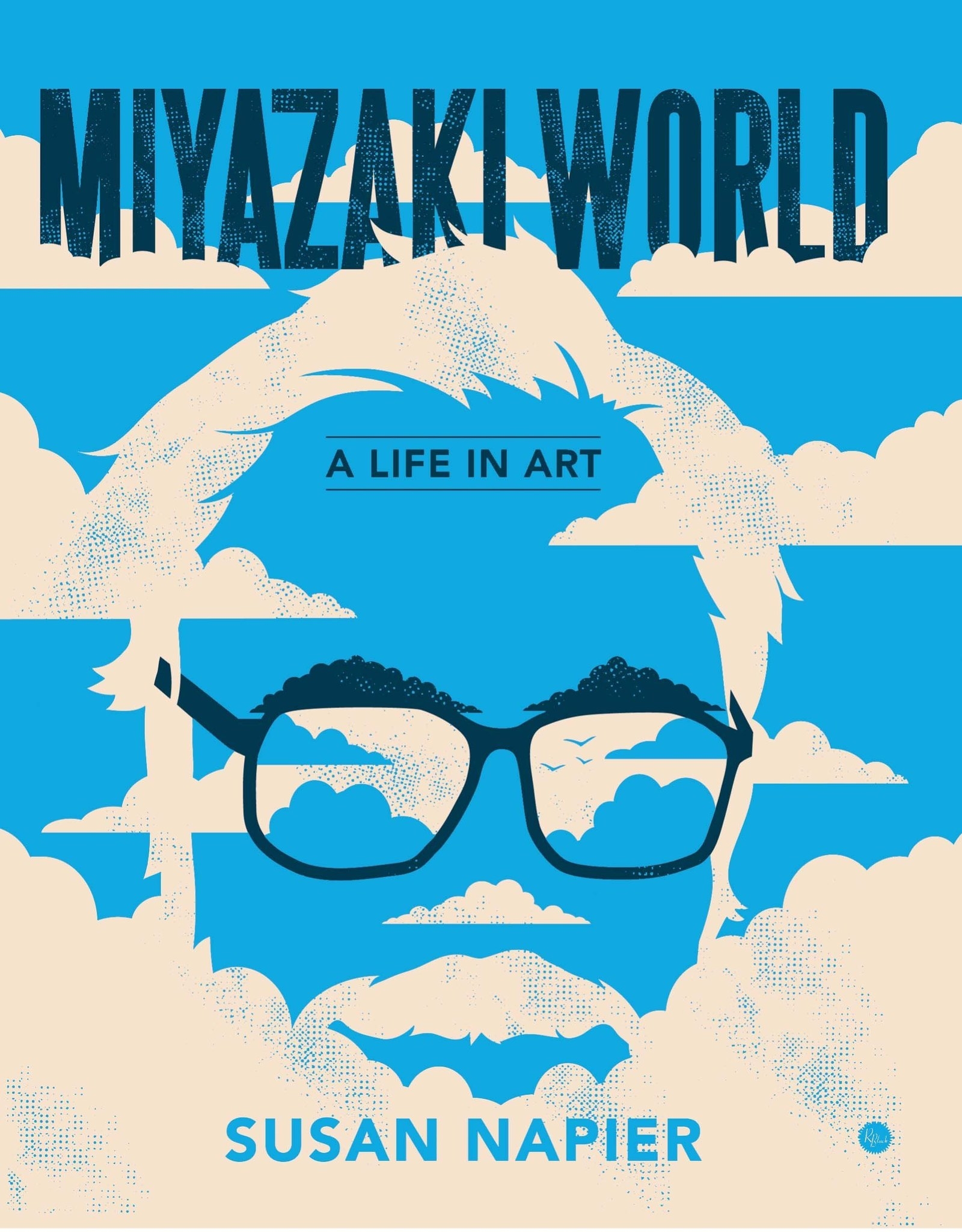 the cover of the book with miyazaki&#x27;s face in clouds