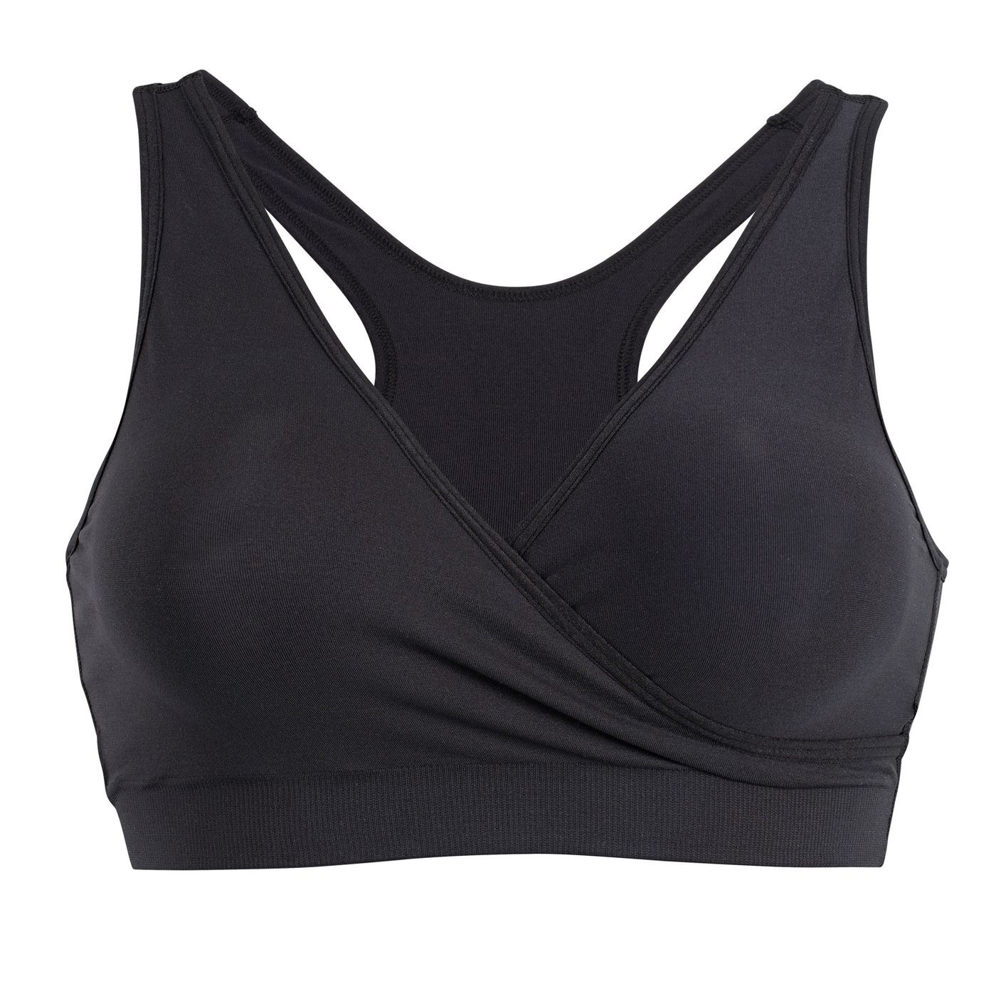v-neck bra with wrap front that could pull down easily 