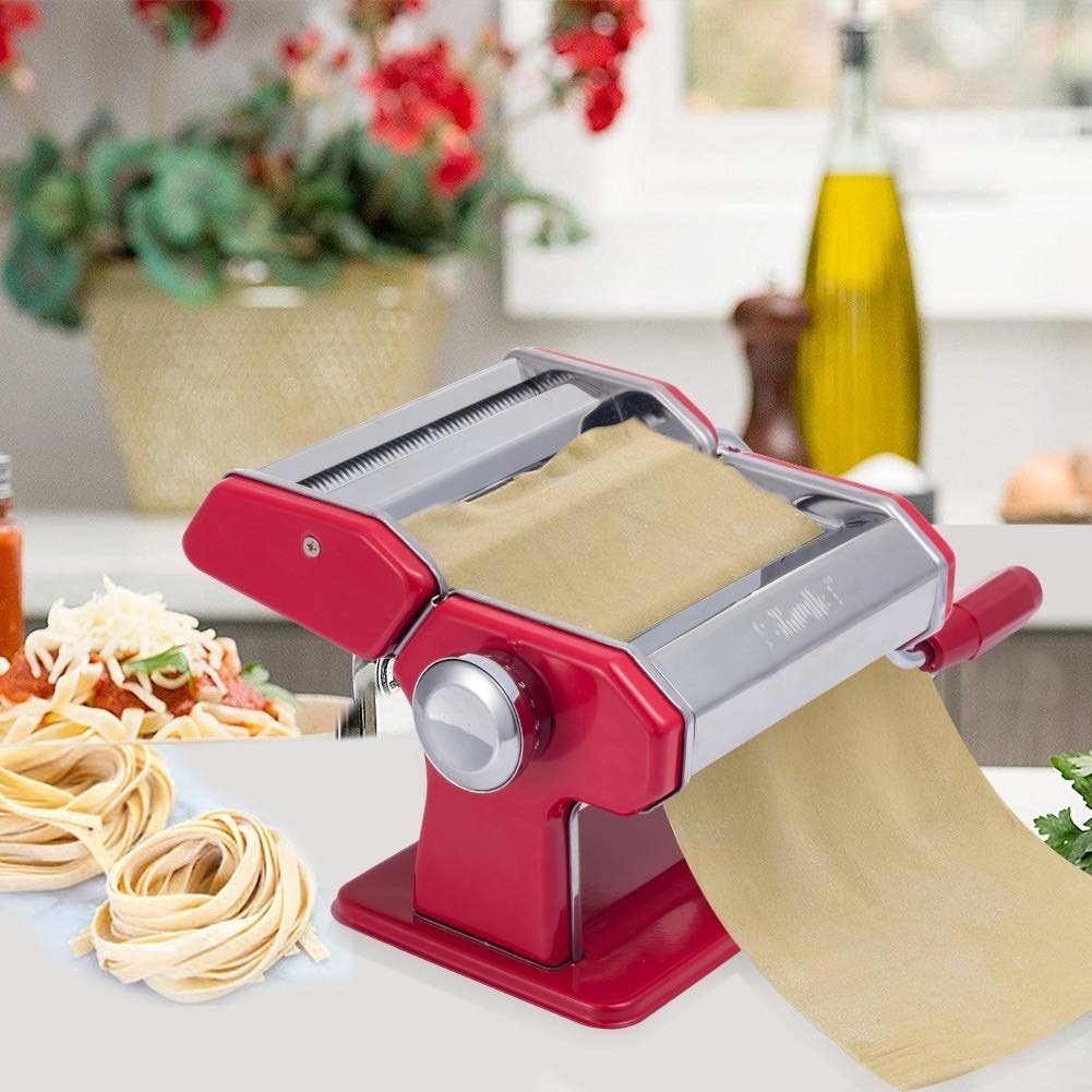 the red pasta roller and cutter