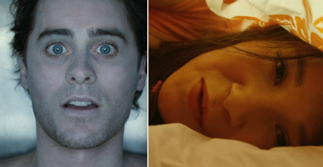 Jared Leto and a young woman starring directly at the camera in &quot;Mr. Nobody&quot;