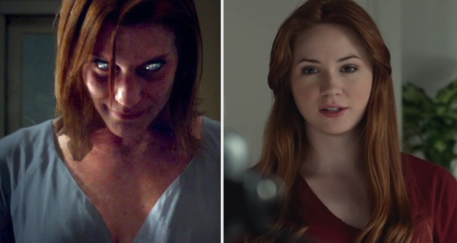 Karen Gillan and a zombie-like woman in &quot;Oculus&quot;