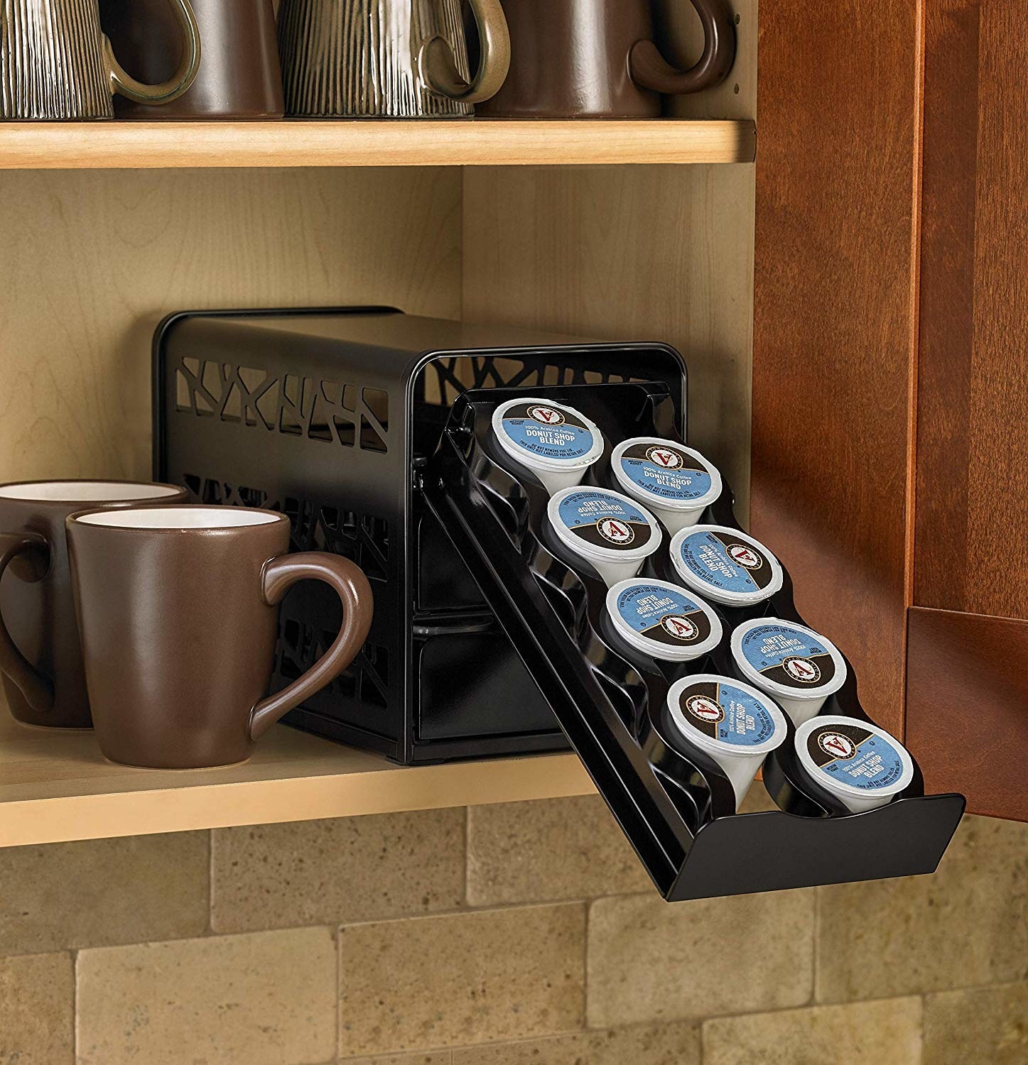 Fox Run Expandable Coffee Mug Wall Rack Tea Cup Holder Kitchen Organization New 