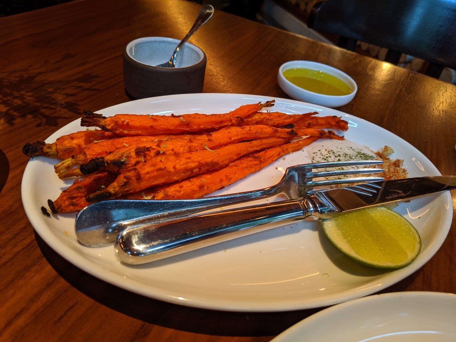 Whoever said no to vegetables...these carrots will change your mind. The red curry roasted carrots are seasoned with spices with a coconut, lime, and mint sauce. So heavenly!