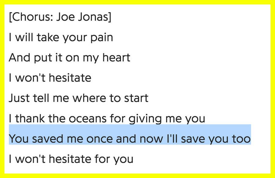 The Jonas Brothers Just Released Songs About Sophie Turner And Priyanka Chopra And I M Crying I will take your pain and put it on my heart i won't hesitate just tell me where to start i thank the oceans for giving me you you saved me once and now i'll save you too i won't. released songs about sophie turner