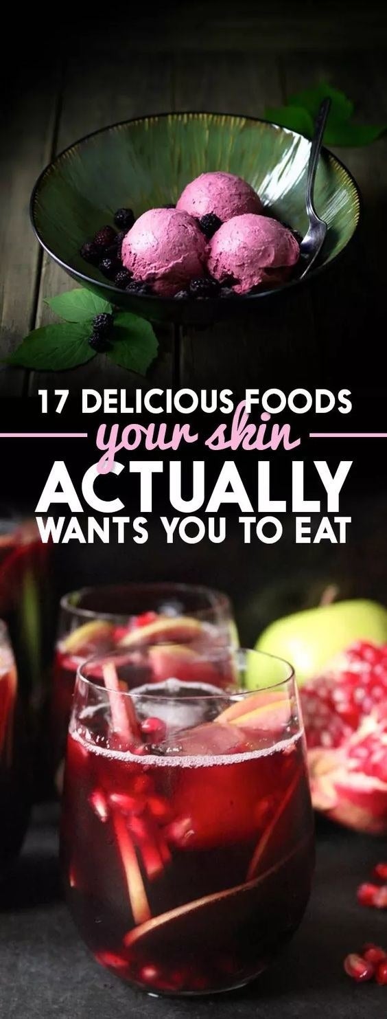 BuzzFeed header for &quot;17 Delicious Foods Your Skin Actually Wants You To Eat&quot;