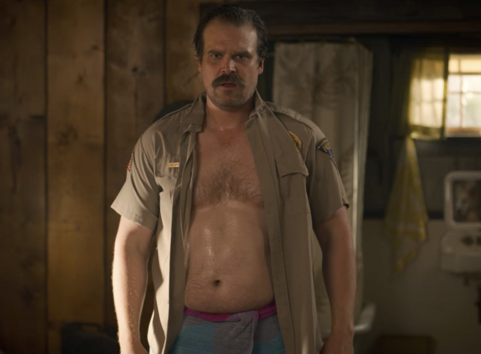 Hopper stranger things naked