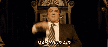 Gif of John Goodman as Robert Laymore in the TV Show Community, dramatically saying, &quot;May your air be forever conditioned&quot; 