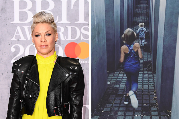 Pink Has Responded To Criticism After She Posted A Picture Of Her Kids Running Through A Holocaust Memorial
