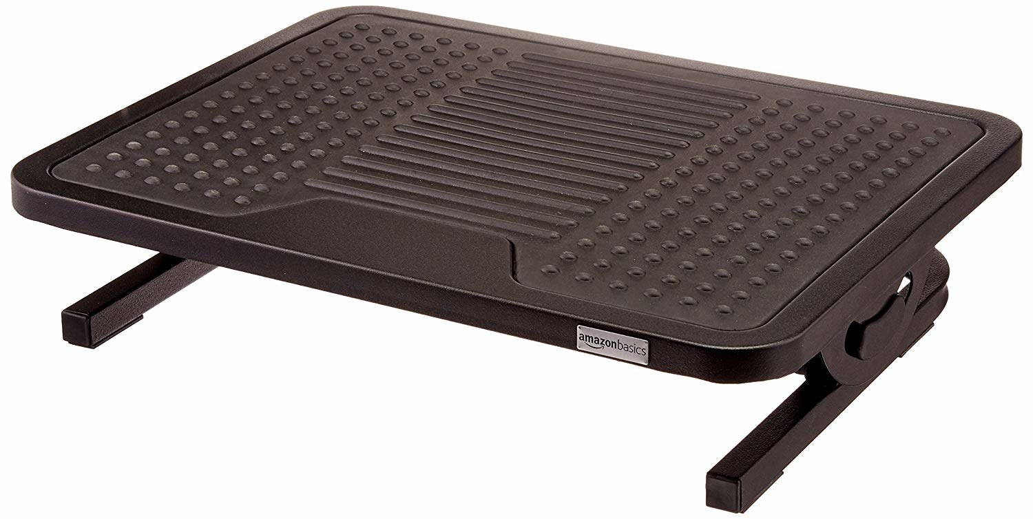 The foot rest collapsed so that the rectangular board, which is textured for grip, lays flat