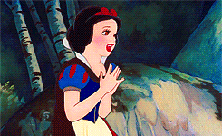 snow white backing up in fear