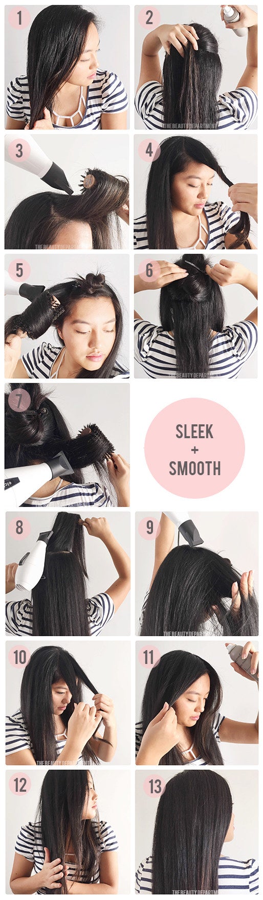 The tutorial for a sleek hair blowout 