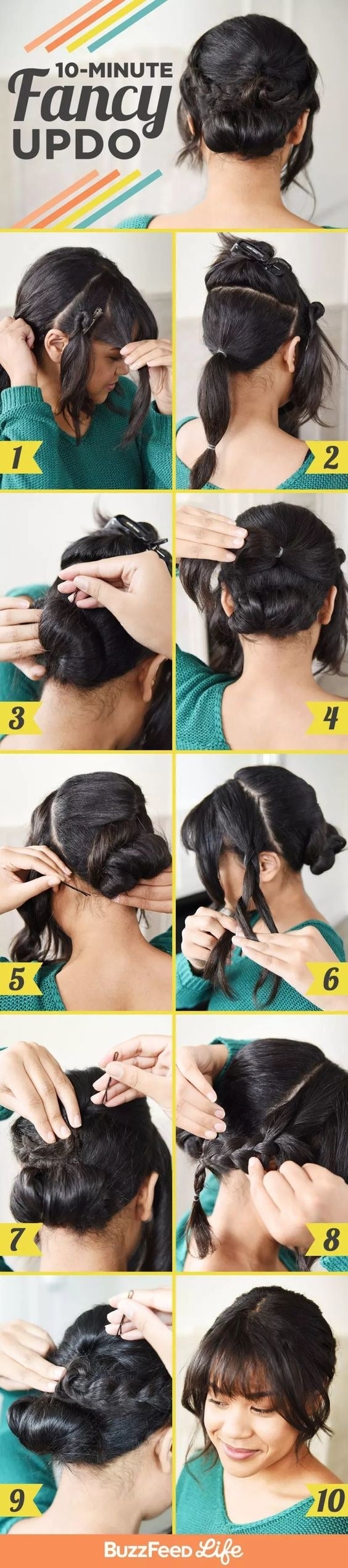 The tutorial for a 10-minute fancy-looking updo 