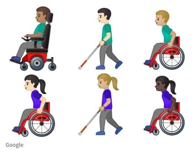 色んなカップルもいれば 車椅子や盲導犬利用者もいる 絵文字だってないとね