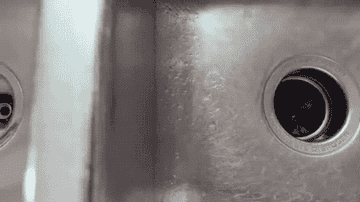gif of blue foam coming out of sink 
