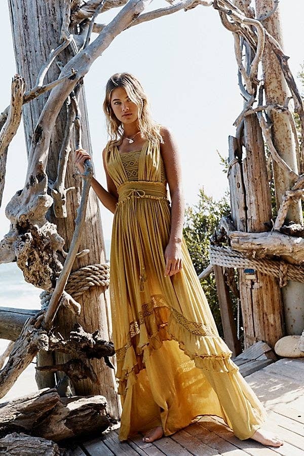 chinese dress ladies Free People Trail of Flowers Maxi Dress  Bear Rock