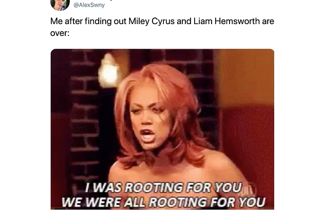 16 Reactions To Miley Cyrus And Liam Hemsworth Splitting Up