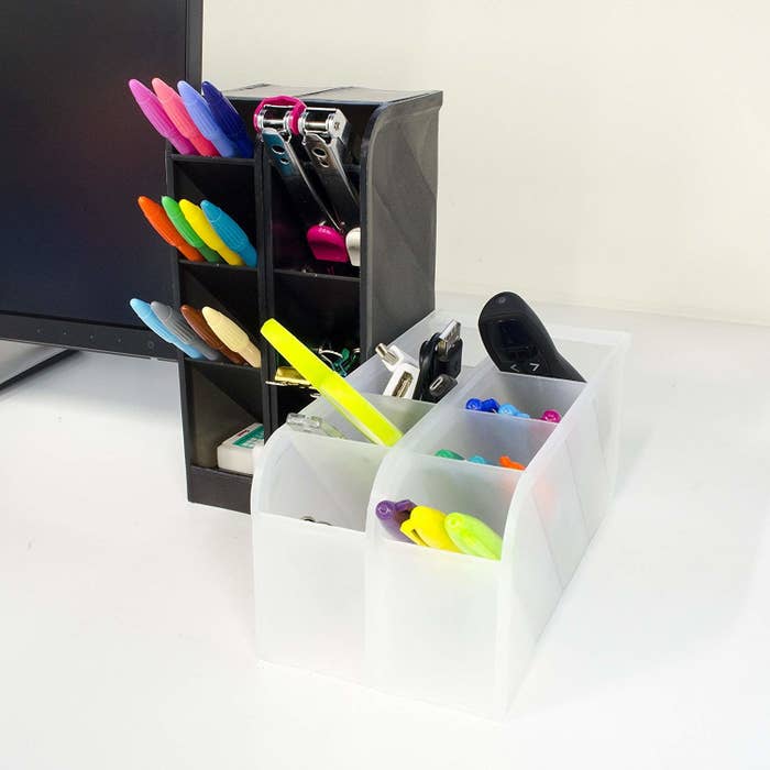 Magnetic Marker Holder Pen Holder 5 PCS For Whiteboard Or Fridge Magnet Pencil Cup Storage Organizer Classroom Office Home Locker Metal Cabinets Media Organ