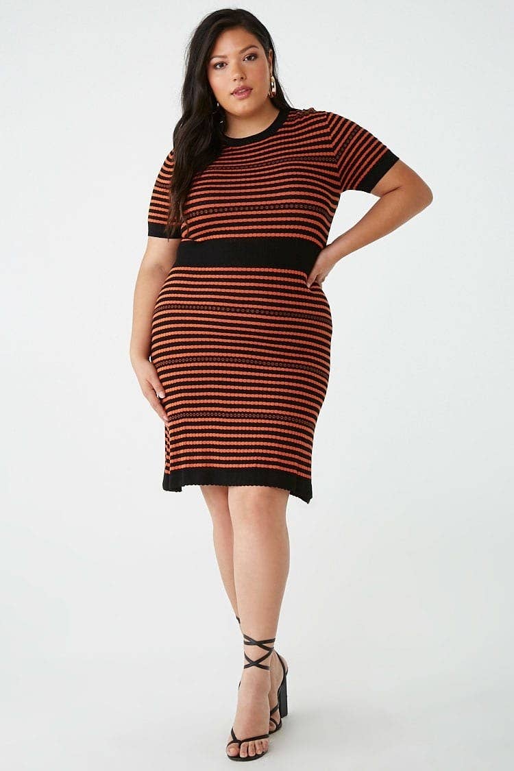 open lace back dress Red Stripe Maddie Mini Dress