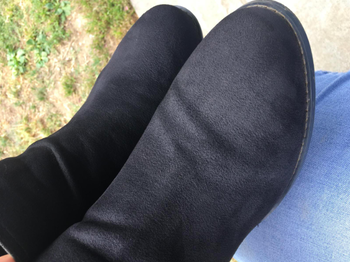 the clean boots after the brush has been used on them