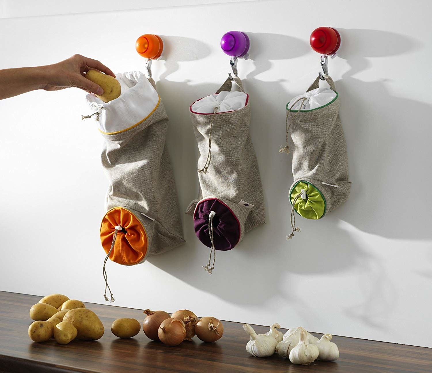 Kitchen Produce Hanger, Onion Holder, Plastic Bag Holder, Hanging Vegetable  Bag, Macrame Produce Bag, Citrus Keeper, Lemon/lime Holder 