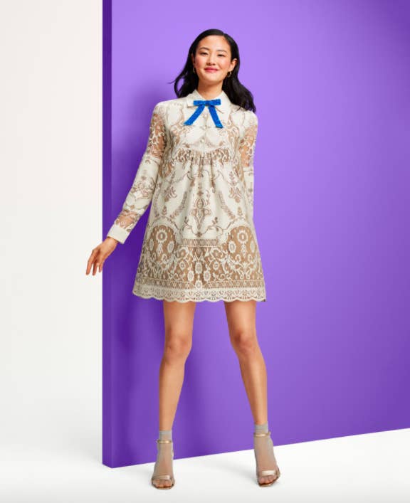open lace back dress Two Piece White Damask Style Dress Set circa 1960s – Dorothea's Closet  Vintage main image 0