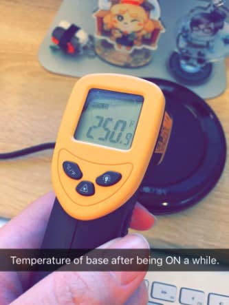 a reviewer showing the temperature is 250 degrees