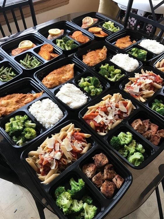 Reviewer photo of 12 containers of full meals 