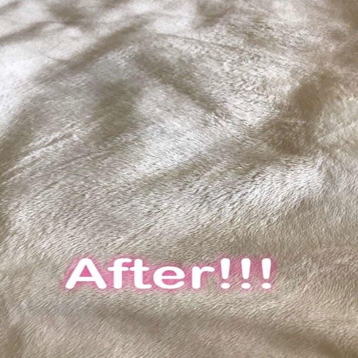 Reviewer's after picture of now clean white blanket