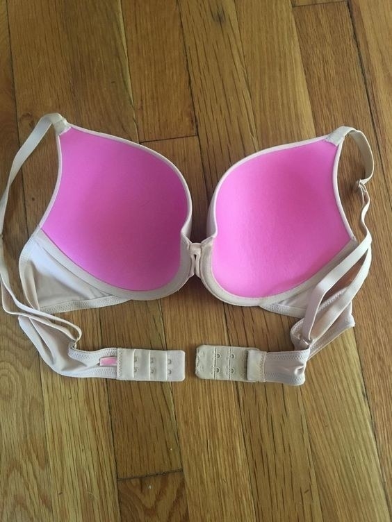Reviewer&#x27;s picture of bra extender attached to their matching bra straps 