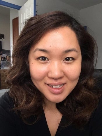 Reviewer's after picture with wavy hair