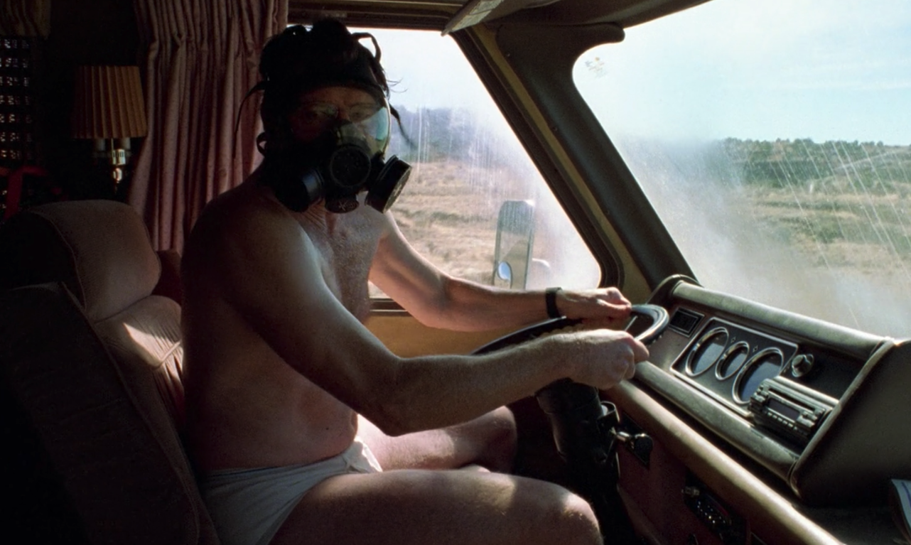 Walter White was driving the RV in just his underwear on Breaking Bad. 