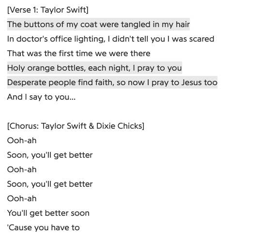 Taylor Swifts Song Soon Youll Get Better Is About Her