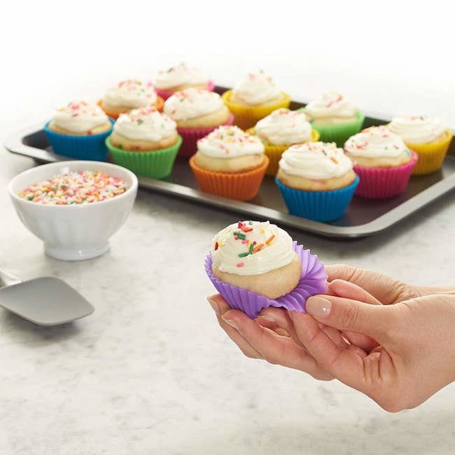 Cupcakes baked in silicone packages 