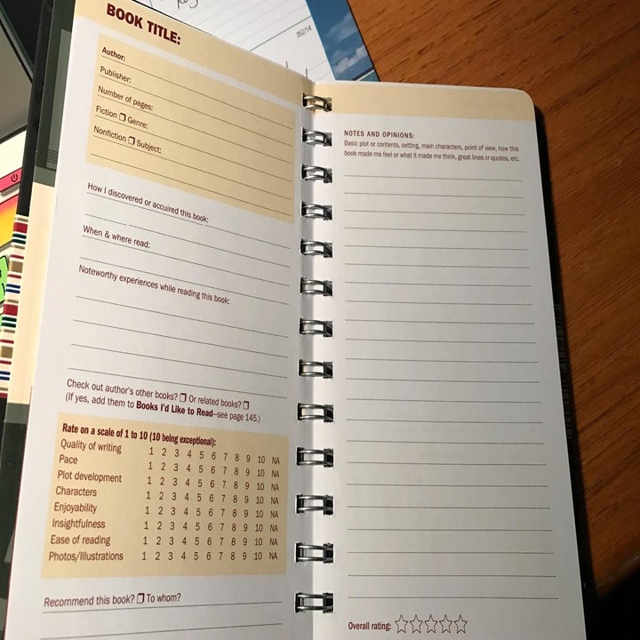 reviewer photo of the inside, which has space to rate the book