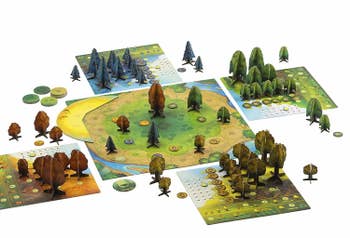 A game board covered in trees