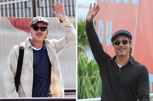 Brad Pitt Is Always Raising His Hand Like He Has A Question