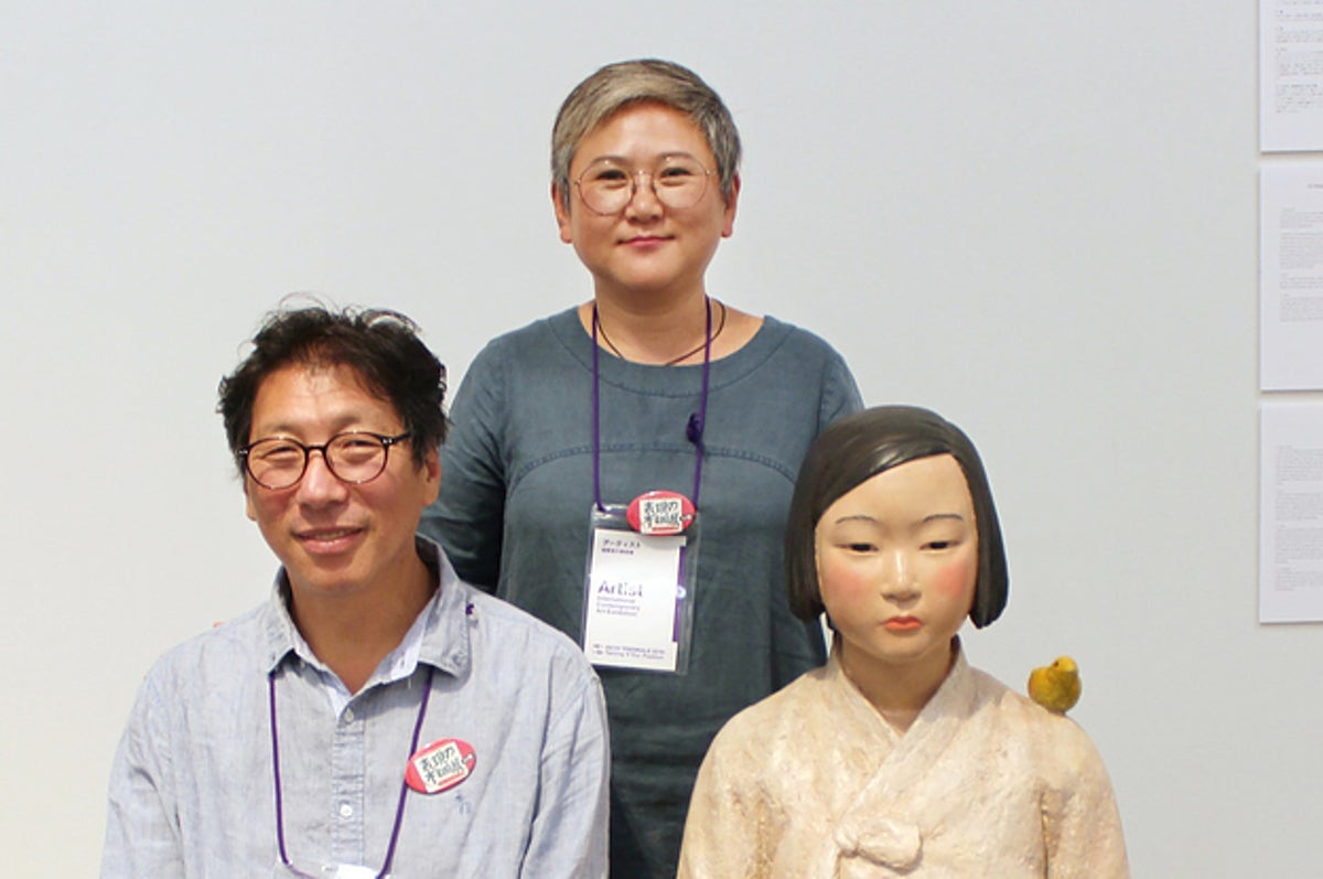 中止発表された 少女像 展示の実行委が芸術祭側と対立し 抗議 法的措置も検討