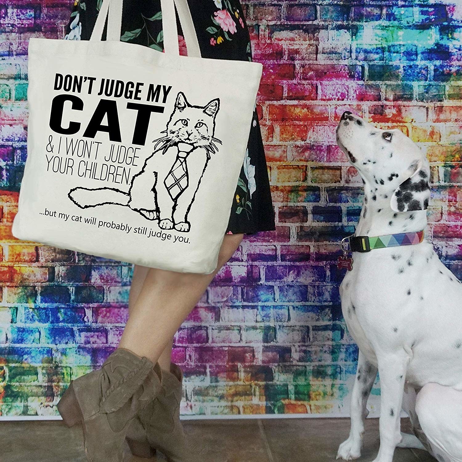 Don't Judge My Cat Tote Bag