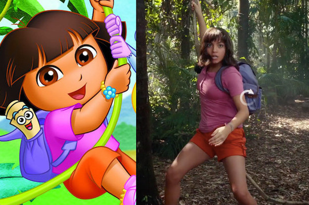 "Dora The Explorer" Live Action Movie Actors Vs. The Orig...
