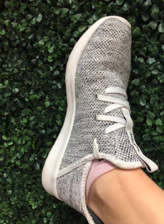 grey knit sneakers
