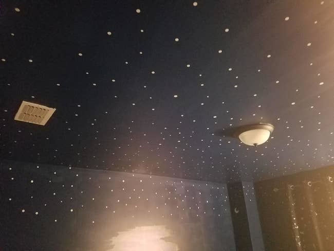 A reviewer's ceiling covered in the stars