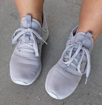 Reviewer wearing Adidas Cloudfoam Pures