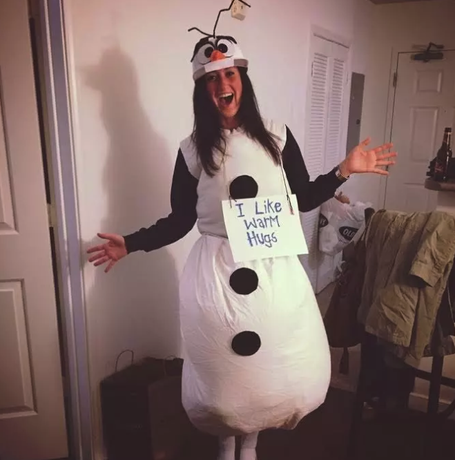 Someone dressed as a snowman