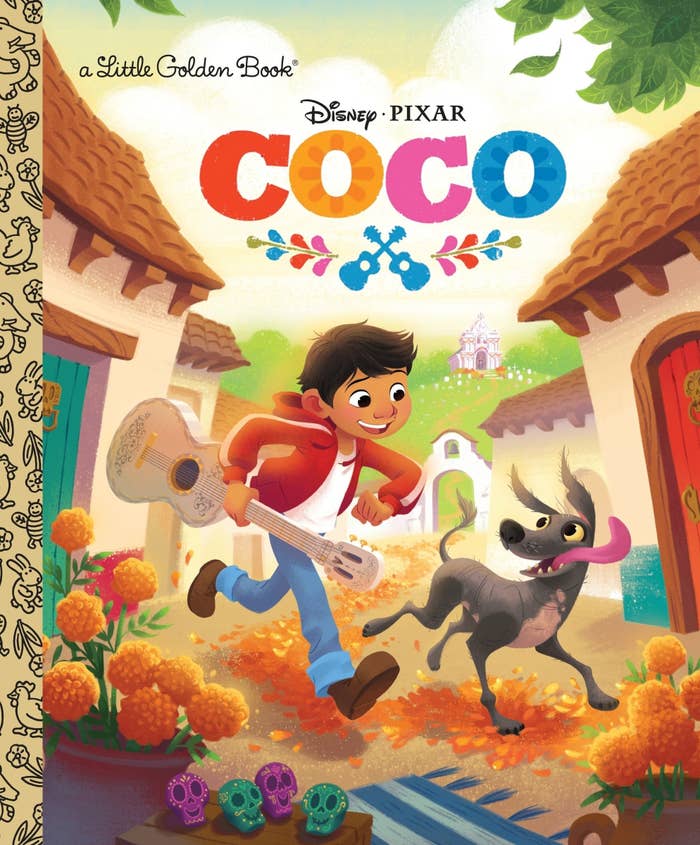 the cover of the book showing miguel and dante running through town