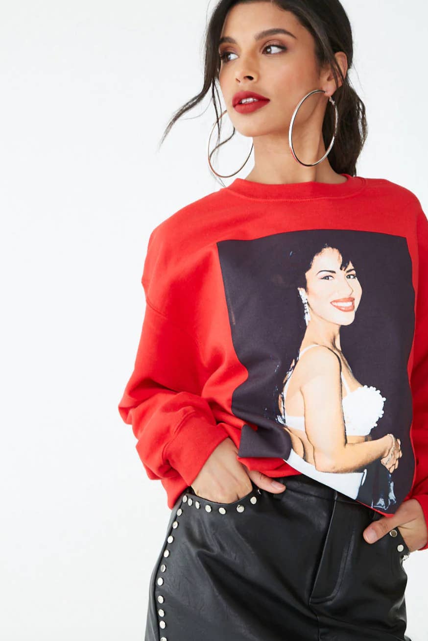 Selena red sweatshirt deals