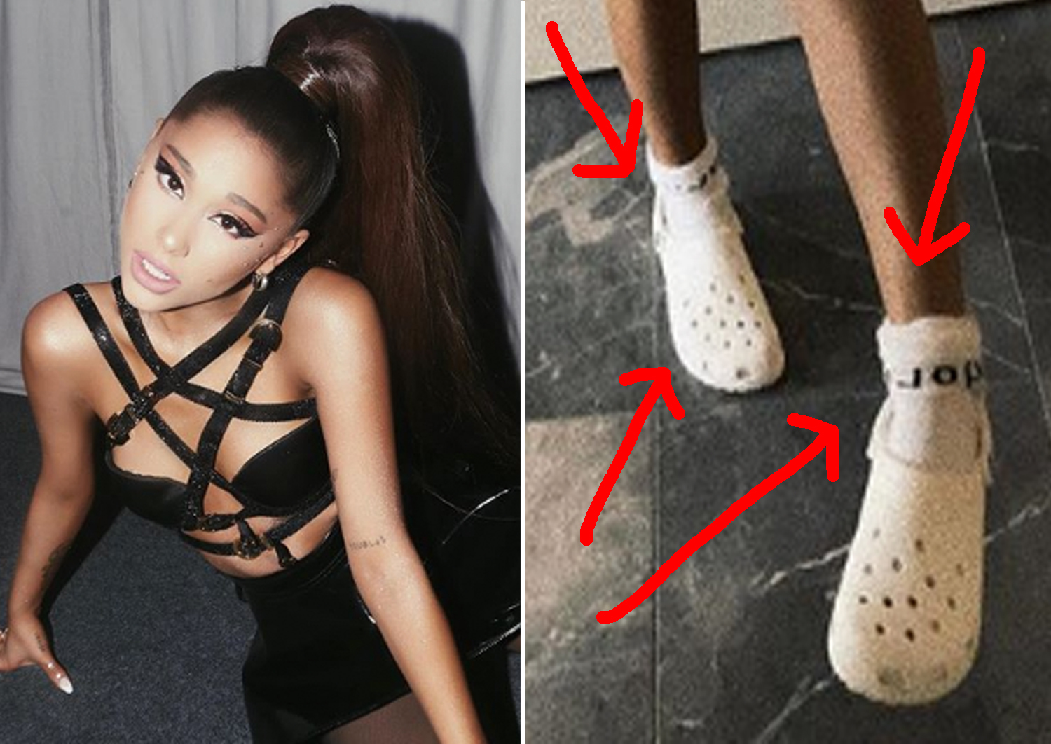 Ariana Grande Just Posted An Instagram Of Her Wearing Crocs With Socks